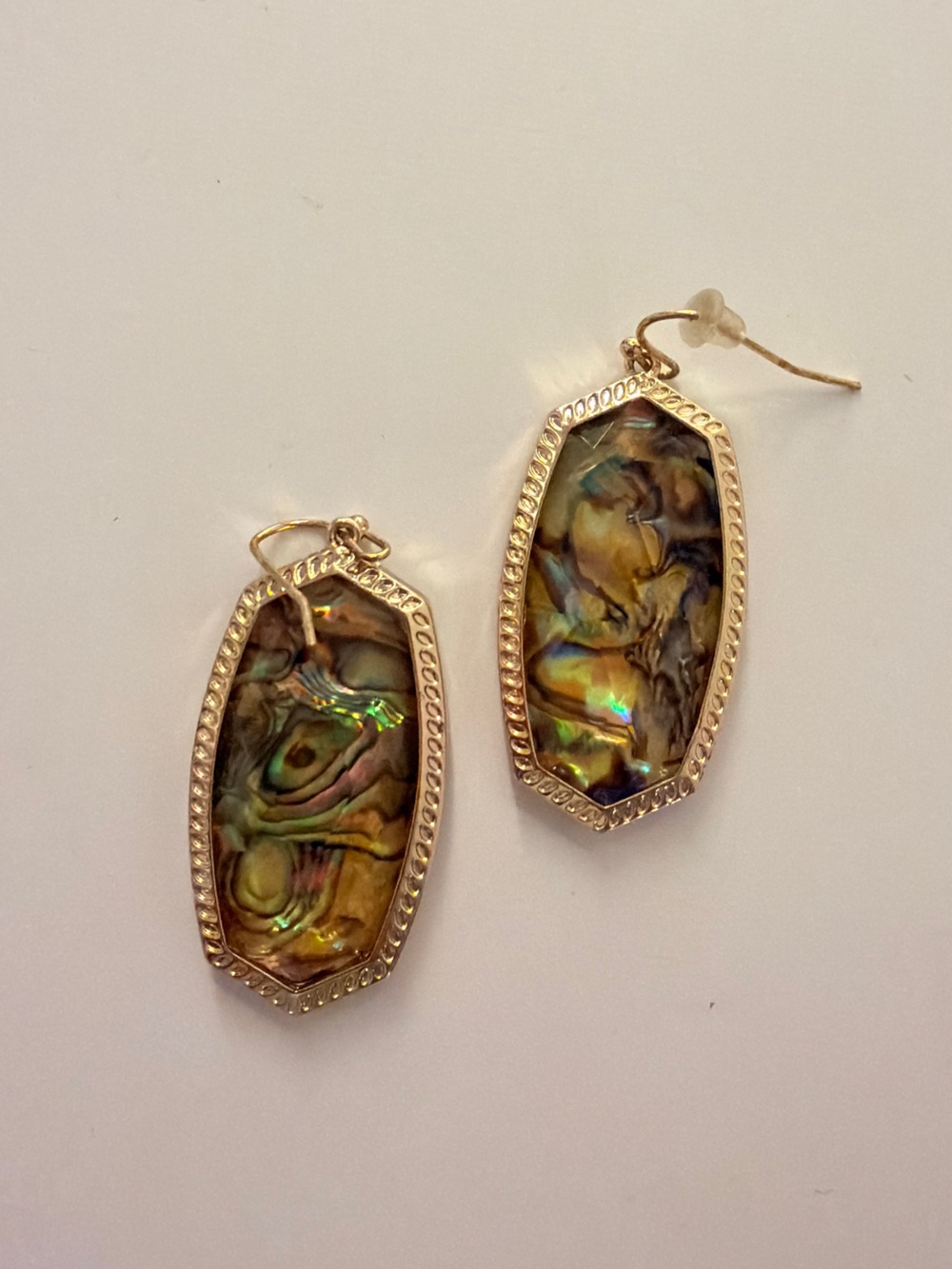 Kendra Scott Gold-Tone Abalone Shell Drop Earrings